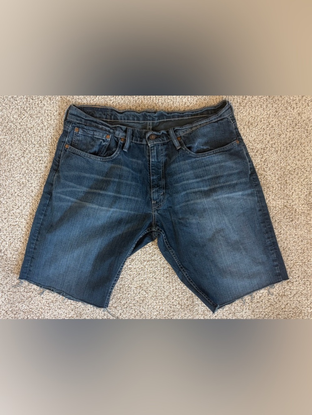 Levi’s Men's Denim Cut-Off Shorts in Dark Blue W 34 L 30